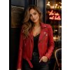 Max Original Leather Dámska kožená bunda WJ-14 voilet red (XS 36-38) - Red - XS Max Original Leather Dámska kožená bunda WJ-14 voilet red (XS 36-38) - Red - XS