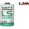 Batéria SAFT LS 14250 lítiový článok STD 3.6V, 1200mAh Batéria SAFT LS 14250 lítiový článok STD 3.6V, 1200mAh