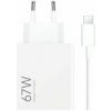 Xiaomi MDY-12-EH USB-A 67W Cestovní Nabíječka + USB-C 6.2A Datový Kabel White Xiaomi MDY-12-EH USB-A 67W Cestovní Nabíječka + USB-C 6.2A Datový Kabel White