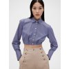 GAP Crop popelínová košeľa GapStudio by Zac Posen Tmavomodrá L GAP Crop popelínová košeľa GapStudio by Zac Posen Tmavomodrá L