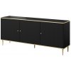 CMM Komoda GLAMOUR 180x40x75,5 cm matná čierna + zlatá CMM Komoda GLAMOUR 180x40x75,5 cm matná čierna + zlatá