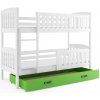 BMS Group Poschodová posteľ KUBO 190x90 | biela - zelená BMS Group Poschodová posteľ KUBO 190x90 | biela - zelená