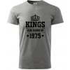 Kings are born in 1975 - Klasické pánske tričko vyššej gramáže - 2XL ( Tmavosivý melír ) Kings are born in 1975 - Klasické pánske tričko vyššej gramáže - 2XL ( Tmavosivý melír )