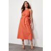 Trendyol Orange Belted 100% Cotton Poplin Pocket Midi Woven Dress červená 42 Trendyol 8683049590972 Trendyol Orange Belted 100% Cotton Poplin Pocket Midi Woven Dress červená 42 Trendyol 8683049590972