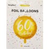 PartyDeco Fóliový balón 60tka zlatý 45 cm PartyDeco Fóliový balón 60tka zlatý 45 cm