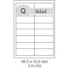 Print etikety 96,5x33,8 mm, biele, 16ks/A4, 100ks/A4 Print etikety 96,5x33,8 mm, biele, 16ks/A4, 100ks/A4