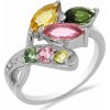 Nefertitis Prsteň strieborný s brúsenými viacfarebnými turmalínmi Ag 925 023241 MT - 53 mm (US 6), 3,5 g Nefertitis Prsteň strieborný s brúsenými viacfarebnými turmalínmi Ag 925 023241 MT - 53 mm (US 6), 3,5 g