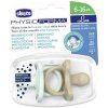 Chicco silikon cumlík physio luxe 2ks modrá Chicco silikon cumlík physio luxe 2ks modrá