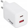 Rýchla sieťová nabíjačka USB-A + USB-C PD 5-21V 45W QC 3.0 GaN univerzálna Rýchla sieťová nabíjačka USB-A + USB-C PD 5-21V 45W QC 3.0 GaN univerzálna