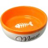 Magic Cat Keramická miska biela/oranžová Meow 170 ml Magic Cat Keramická miska biela/oranžová Meow 170 ml