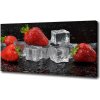 Foto obraz na plátne do obývačky Jahody s ľadom 100x50 cm Foto obraz na plátne do obývačky Jahody s ľadom 100x50 cm