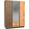 Wilsondo Šatníková skriňa so zrkadlom Lamelo 145 - dub wotan/čierna Wilsondo Šatníková skriňa so zrkadlom Lamelo 145 - dub wotan/čierna