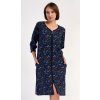 Vienetta Dámske domáce šaty s trojštvrťovým rukávom Kolibrík Farba: Modrá - tmavo, Veľkosť: 2XL Vienetta Dámske domáce šaty s trojštvrťovým rukávom Kolibrík Farba: Modrá - tmavo, Veľkosť: 2XL