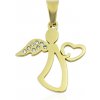 Dámsky prívesok anjel z chirurgickej ocele so zirkónmi zlatý S11197070 Dámsky prívesok anjel z chirurgickej ocele so zirkónmi zlatý S11197070