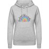 AWDis Hoodie Mikina - Dúha s nápisom - Beautiful like a rainbow - Šedivá sivá - XS - Dámske AWDis Hoodie Mikina - Dúha s nápisom - Beautiful like a rainbow - Šedivá sivá - XS - Dámske