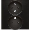 Zásuvka 250 V Simon 54 dvojitá s clonkami antracit Zásuvka 250 V Simon 54 dvojitá s clonkami antracit