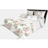 Prešívaný prehoz na posteľ v bielej farbe s krásnymi ružovými kvetinami Šírka: 170 cm | Dĺžka: 210 cm
