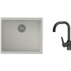 STRONG K-StrongSinks S3 Set drez Hron 530x460mm granit biela + Batéria Garonne čierna STRONG K-StrongSinks S3 Set drez Hron 530x460mm granit biela + Batéria Garonne čierna