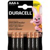 Duracell Jednorázové alkalická batéria AAA, 6-pack Duracell Jednorázové alkalická batéria AAA, 6-pack