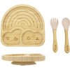 Malý Ježko Bambusový jedálenský set s prísavkou - Dúha - rôzné farby Farba: Pastel Beige Malý Ježko Bambusový jedálenský set s prísavkou - Dúha - rôzné farby Farba: Pastel Beige