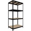 Kovový regál do skladu Biedrax 35 x 90 x 180 cm, čierny - 4 police MDF, 300 kg Kovový regál do skladu Biedrax 35 x 90 x 180 cm, čierny - 4 police MDF, 300 kg
