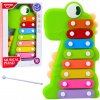 LEAN TOYS Činely, hudobný nástroj pre batoľatá, 8 dlaždíc, dinosaurus, zelený LEAN TOYS Činely, hudobný nástroj pre batoľatá, 8 dlaždíc, dinosaurus, zelený