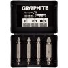 Graphite Obojstranné vyťahovače skrutiek na zlomené skrutky alebo poškodené zásuvky, sada 4 ks. 54T429 Graphite Obojstranné vyťahovače skrutiek na zlomené skrutky alebo poškodené zásuvky, sada 4 ks. 54T429