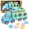 LeanToys Truck Odtahovka Vzdělávací třídič s autíčky, pastelové plastové kostky