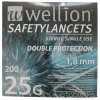 Wellion Safety LANCETS 25G LANCETA bezpečnostná priemer 1,8 mm sterilná jednorazová 200 ks Wellion Safety LANCETS 25G LANCETA bezpečnostná priemer 1,8 mm sterilná jednorazová 200 ks