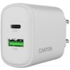 Canyon OnCharge 250, univerzálna nabíjačka do steny, 1x USB-C + 1x USB-A, PD 25W, biela CNE-CHA250-21 Canyon OnCharge 250, univerzálna nabíjačka do steny, 1x USB-C + 1x USB-A, PD 25W, biela CNE-CHA250-21