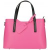 Mondo Italia Kožená kabelka do ruky 1364 fuchsia+čierna Made in Italy Fuchsia Mondo Italia Kožená kabelka do ruky 1364 fuchsia+čierna Made in Italy Fuchsia