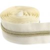 Zips metráž / 5 mm / smotanový / zlaté zúbky Zips metráž / 5 mm / smotanový / zlaté zúbky
