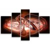 Sablio Obraz - 5-dílný Červená abstrakcia - 125x90 cm Sablio Obraz - 5-dílný Červená abstrakcia - 125x90 cm
