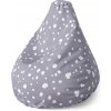 Sablio Sedací vak Pear Biele fliačiky na fialovej - 70 x 95 x 15 cm Sablio Sedací vak Pear Biele fliačiky na fialovej - 70 x 95 x 15 cm