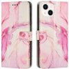 Peňaženkové 3D puzdro Marble na iPhone 15 - Ružové zlato Peňaženkové 3D puzdro Marble na iPhone 15 - Ružové zlato