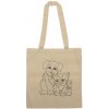 Látková taška s dlouhým uchem - potisk pejsek a kočička Látková taška s dlouhým uchem - potisk pejsek a kočička