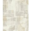 Grandeco PH3504 Geometrická vliesová tapeta na stenu, sivo-béžová, rozmery 0,53 x 10,05 m