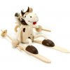 Drevená figúrka na pružinke - Kravička na lyžiach Drevená figúrka na pružinke - Kravička na lyžiach