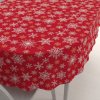 Biante Bavlnený oválny obrus Sandra SA-702 Vianočné vločky na červenom 120x200 cm Biante Bavlnený oválny obrus Sandra SA-702 Vianočné vločky na červenom 120x200 cm