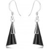 Šperky eshop - Náušnice - striebro 925, afroháčiky, vypuklé trojuholníky, čierny kameň SP89.27 Šperky eshop - Náušnice - striebro 925, afroháčiky, vypuklé trojuholníky, čierny kameň SP89.27
