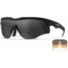Strelecké okuliare Wiley X® Rogue, úzke stranice - čierny rámček, súprava - číre, dymovo sivé a oranžové Light Rust šošovky Strelecké okuliare Wiley X® Rogue, úzke stranice - čierny rámček, súprava - číre, dymovo sivé a oranžové Light Rust šošovky