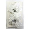 Poinsettia Poinzercia Vianočná ruža hlava kvetu so štipcom 20cm set 2ks biela umelá Poinsettia Poinzercia Vianočná ruža hlava kvetu so štipcom 20cm set 2ks biela umelá