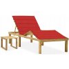 Červené drevené Ležadlo VidaXL Červené drevené Ležadlo VidaXL