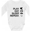 Stolný tenis - eat sleep - Body dojčenské s dlhým rukávom - Dlhý r. 3-6 mes ( Biela ) Stolný tenis - eat sleep - Body dojčenské s dlhým rukávom - Dlhý r. 3-6 mes ( Biela )