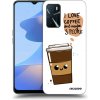 Picasee silikónový čierny obal pre OPPO A16 - Cute coffee Picasee silikónový čierny obal pre OPPO A16 - Cute coffee