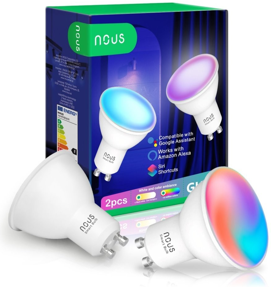 NOUS Smart sada LED žiaroviek GU10 4,5W RGB Nous P8/2pack WiFi Tuya