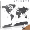 Obraz na korku tmavošedá mapa sveta so štátmi Obraz na korku tmavošedá mapa sveta so štátmi