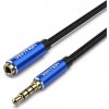 Vention Cotton Braided TRRS 3.5 mm Male to 3.5 mm Female Audio Extension 5 m Blue Aluminum Alloy Type BHCLJ