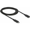 Delock 85542 USB-C (M) do USB-C (F) - USB 3.1 Gen 1 - 3 A - 2m, černý Delock 85542 USB-C (M) do USB-C (F) - USB 3.1 Gen 1 - 3 A - 2m, černý
