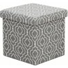 Tempo Kondela Skladací taburet, sivá látka/biely vzor, MARLO Tempo Kondela Skladací taburet, sivá látka/biely vzor, MARLO